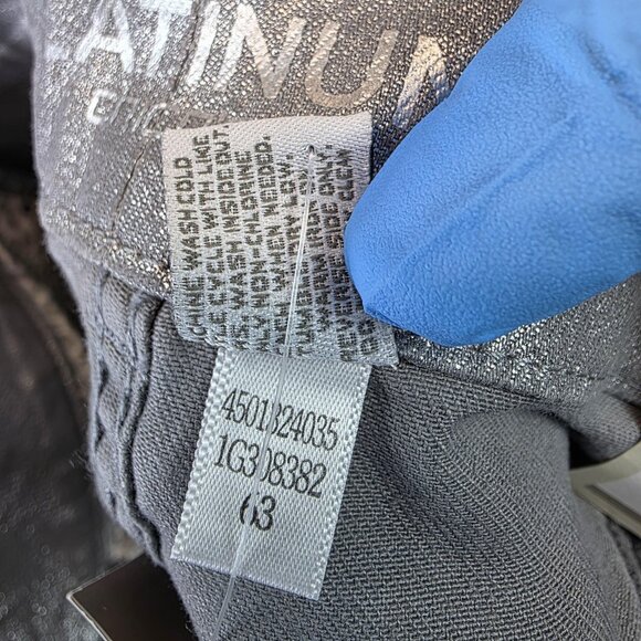 Chicos Platinum Jeans Womens 8 Regular Silver Metallic Slim Leg Denim Pants - Picture 14 of 14